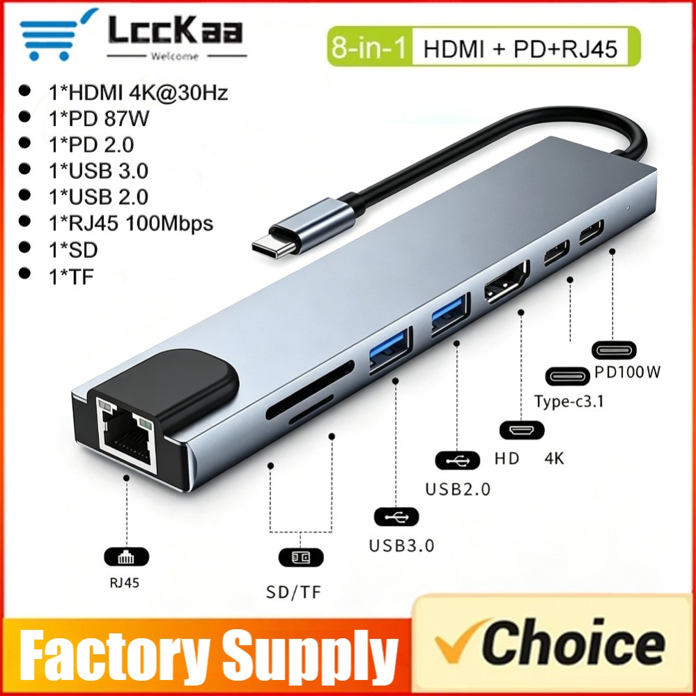 Hdmi Adapter Tablet - Hub USB C 8 em 1/2,
