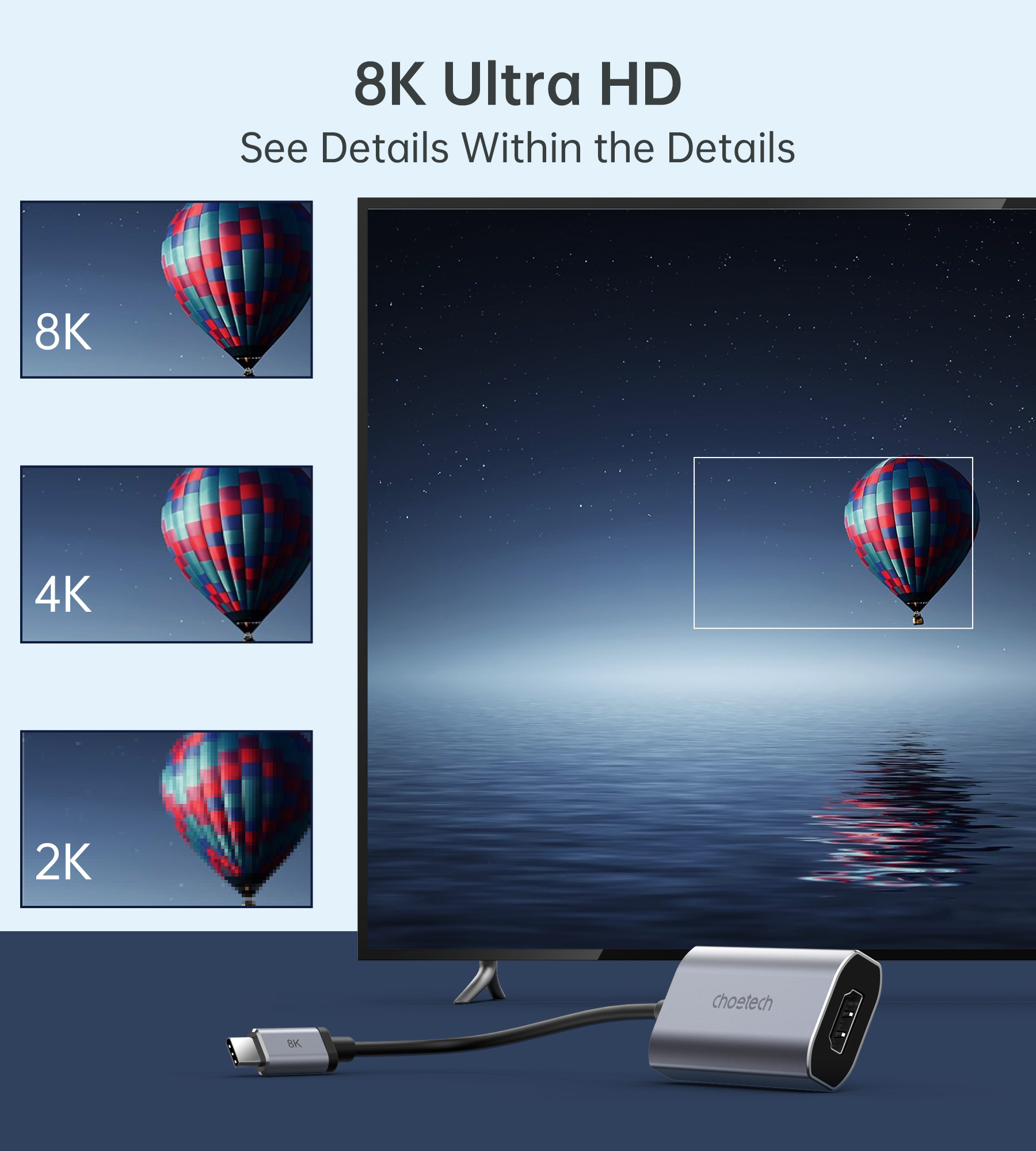 Adaptador USB C para HDMI 8K,  - Hdmi Adapter Tablet avaliação e preço