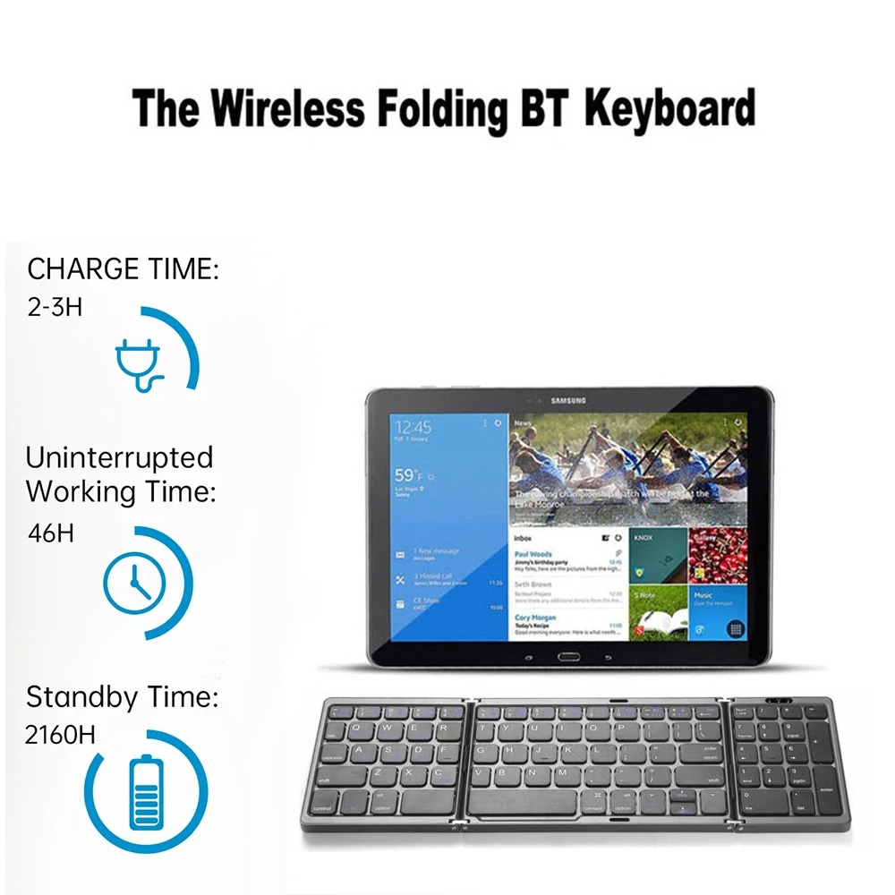 Tri-fold teclado bluetooth por - Android Tablet Gaming Accessories avaliação e preço