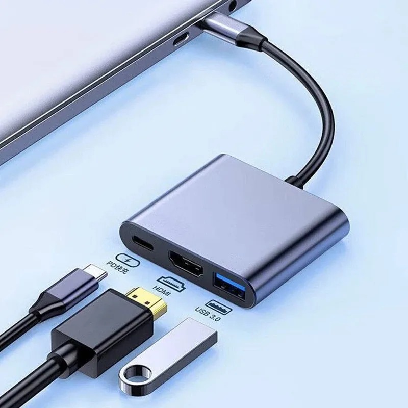 Usb c hub 3 em 1 tipo c 3.0 pa - Hdmi Adapter Tablet avaliação e preço