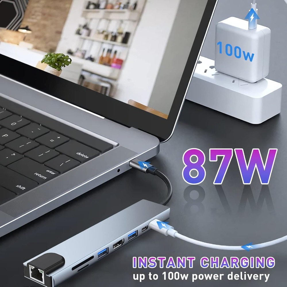 Hub USB C 8 em 1/2, Adaptador  - Hdmi Adapter Tablet avaliação e preço