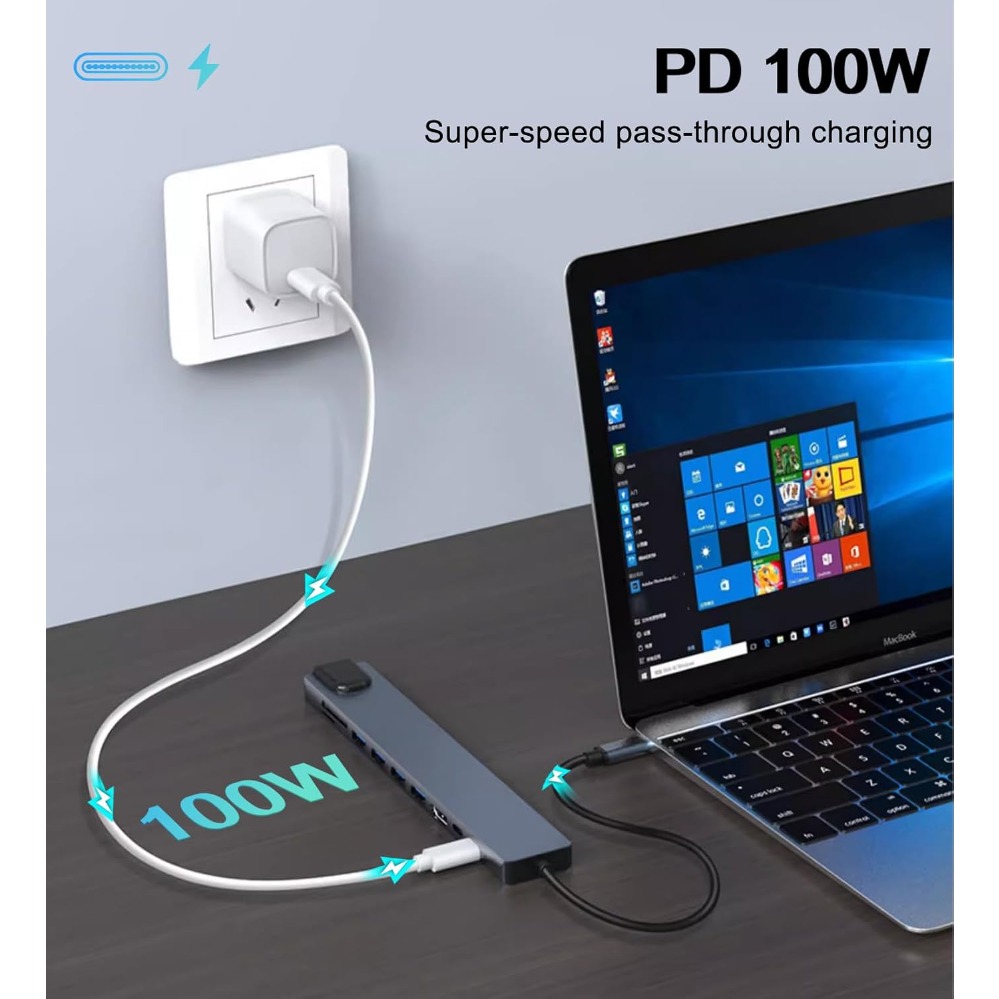 Hub USB C 8 em 1/2, Adaptador  - Hdmi Adapter Tablet avaliação e preço