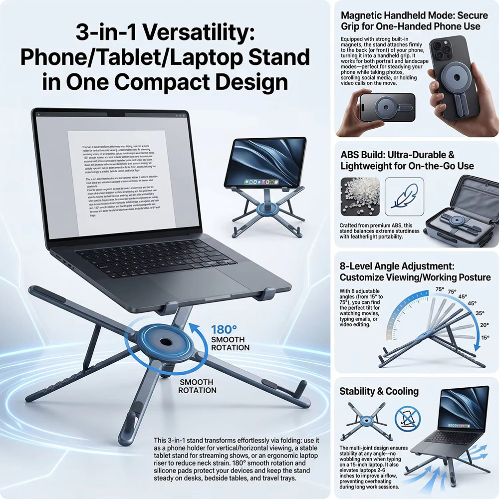 Suporte Magnético Portátil par - Useful Tablet Accessories avaliação e preço