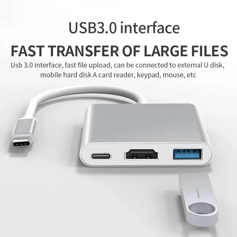 Adaptador 3 em 1 Tipo C para H - Hdmi Adapter Tablet avaliação e preço