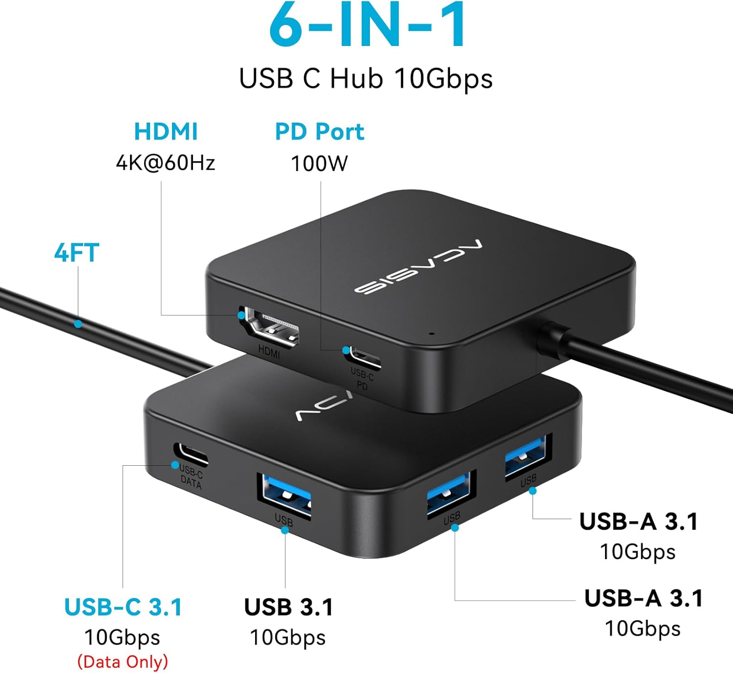 ACASIS USB C Hub 6 em 1 Adapta - Hdmi Adapter Tablet avaliação e preço